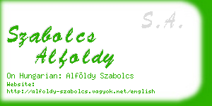 szabolcs alfoldy business card